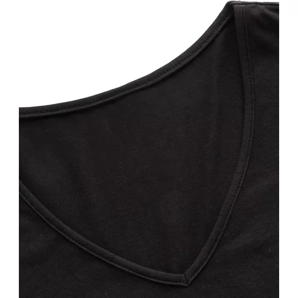 SweatyRocks Women's Casual V Neck Short Sleeve Soild Basic Crop Top T-Shirt