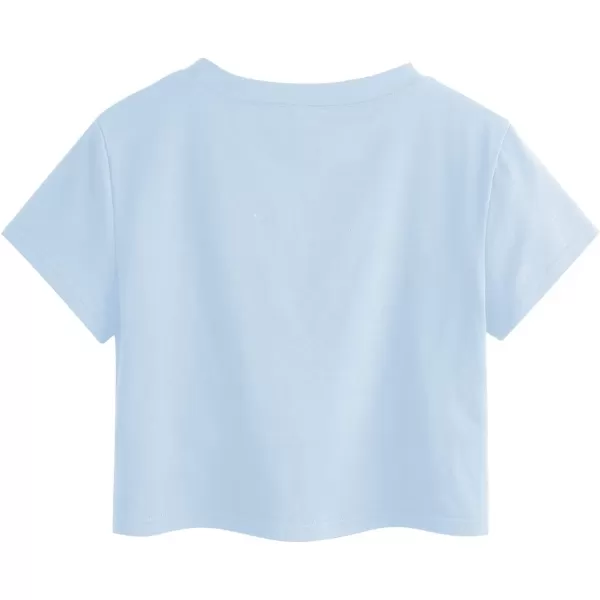 SweatyRocks Women's Cute Floral Print Cropped Tee Short Sleeve Crop Top