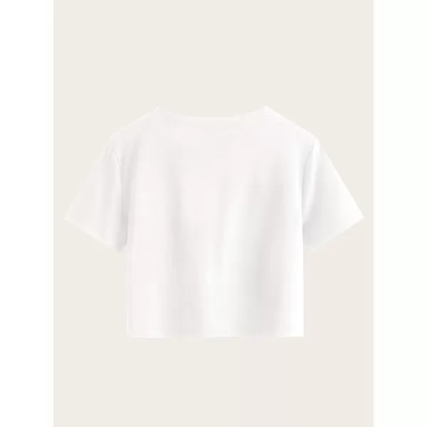 SweatyRocks Women's Cute Floral Print Cropped Tee Short Sleeve Crop Top