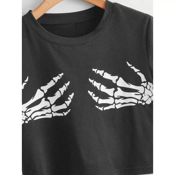 SweatyRocks Women's Cute Floral Print Cropped Tee Short Sleeve Crop Top