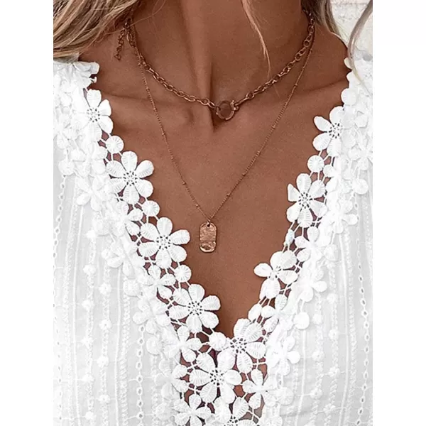 SweatyRocks Women's Floral Lace V Neck Tank Top Casual Hollow Out Sleeveless T Shirt