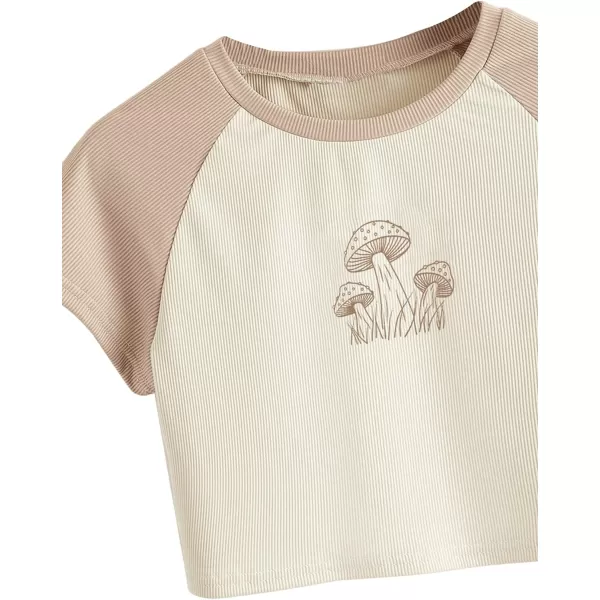 SweatyRocks Women's Graphic Print Round Neck T Shirt Short Sleeve Crop Tee Tops