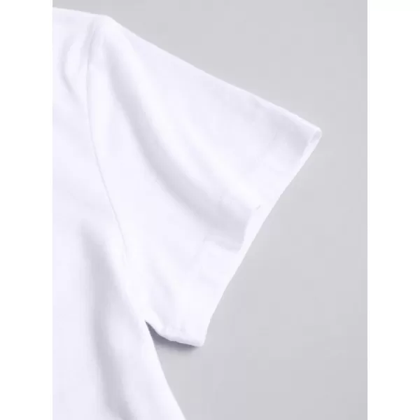SweatyRocks Women's Heart Graphic Crew Neck Casual Tee Shirt Short Sleeve Summer Basic T-Shirt Top