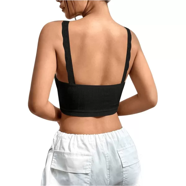 SweatyRocks Women's Lace Bow Front Sleeveless Camisole Top Slim Fit Casual Cropped Cami Top