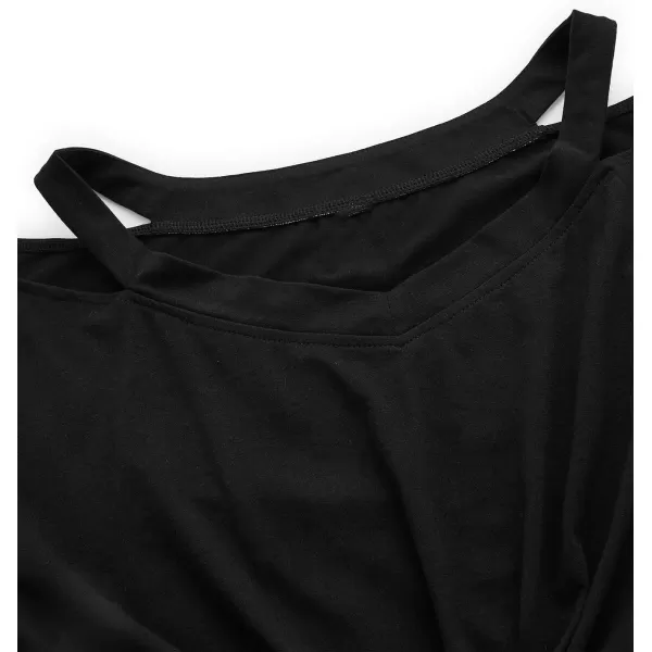 SweatyRocks Women's Short Sleeve Cut Out V Neck Twist Front Crop Top T-Shirt