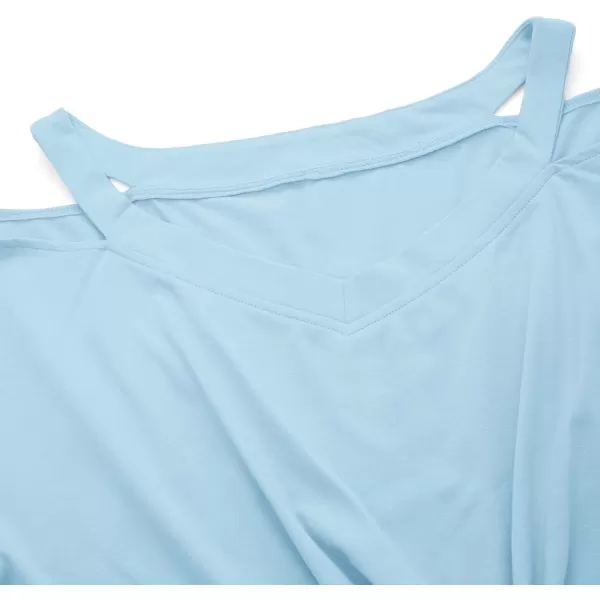 SweatyRocks Women's Short Sleeve Cut Out V Neck Twist Front Crop Top T-Shirt