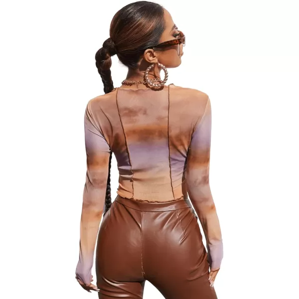 SweatyRocks Women's Short Sleeve Print See Through Sheer Mesh Crop Top T Shirt