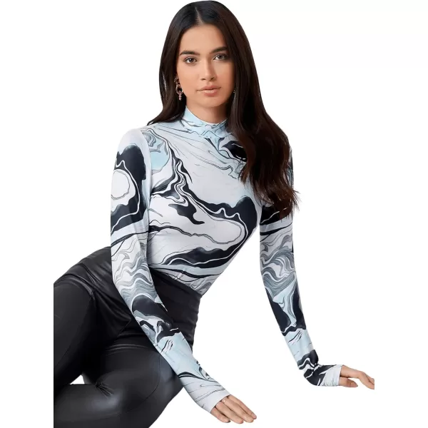 SweatyRocks Women's Short Sleeve Print See Through Sheer Mesh Crop Top T Shirt