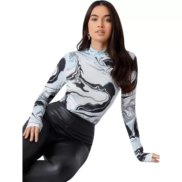 SweatyRocks Women's Short Sleeve Print See Through Sheer Mesh Crop Top T Shirt