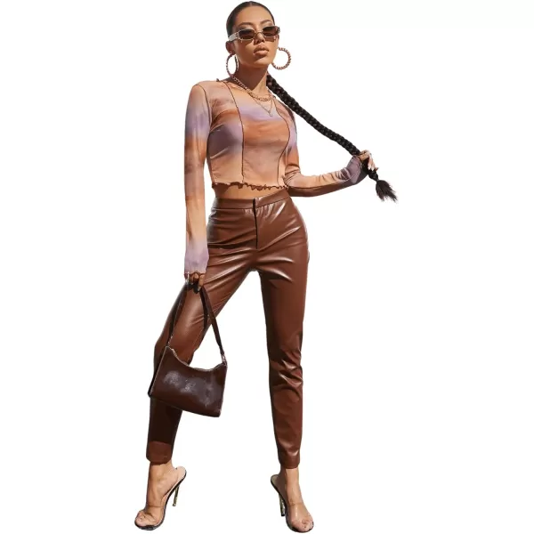 SweatyRocks Women's Short Sleeve Print See Through Sheer Mesh Crop Top T Shirt