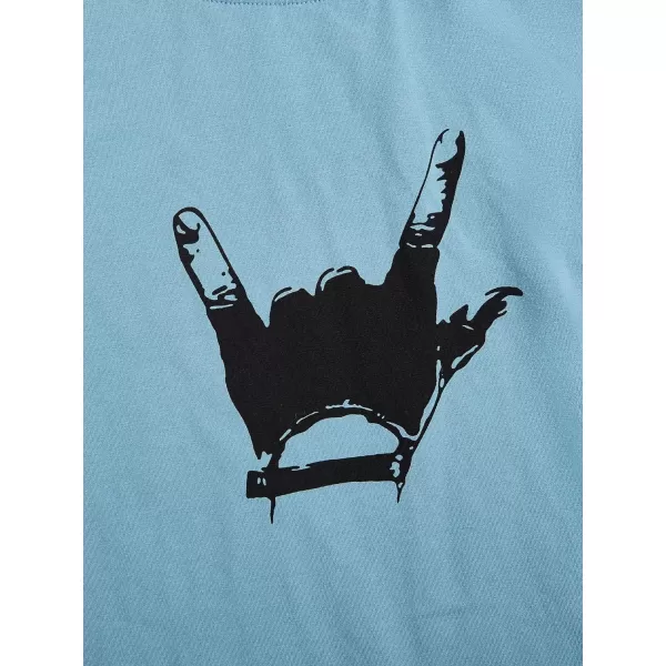 SweatyRocks Women's Short Sleeve T Shirt Graphic Print Distressed Crop Top