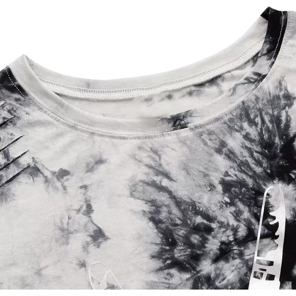 SweatyRocks Women's Short Sleeve T Shirt Graphic Print Distressed Crop Top