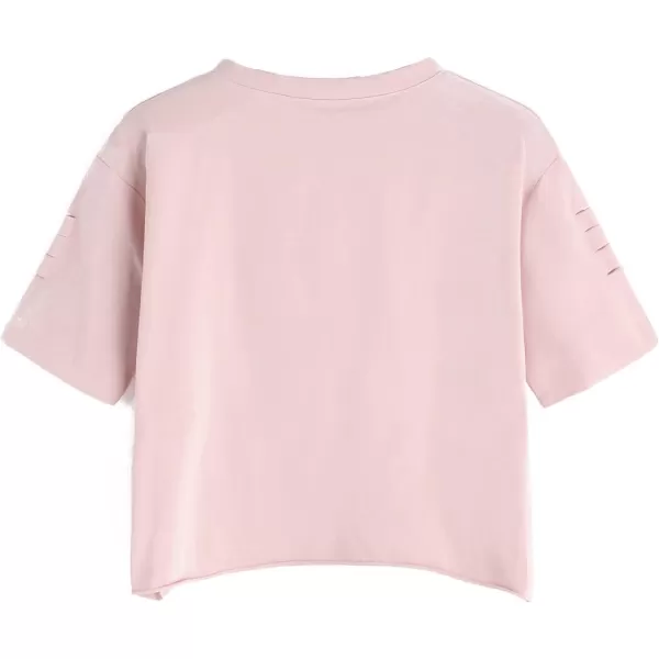 SweatyRocks Women's Short Sleeve T Shirt Graphic Print Distressed Crop Top