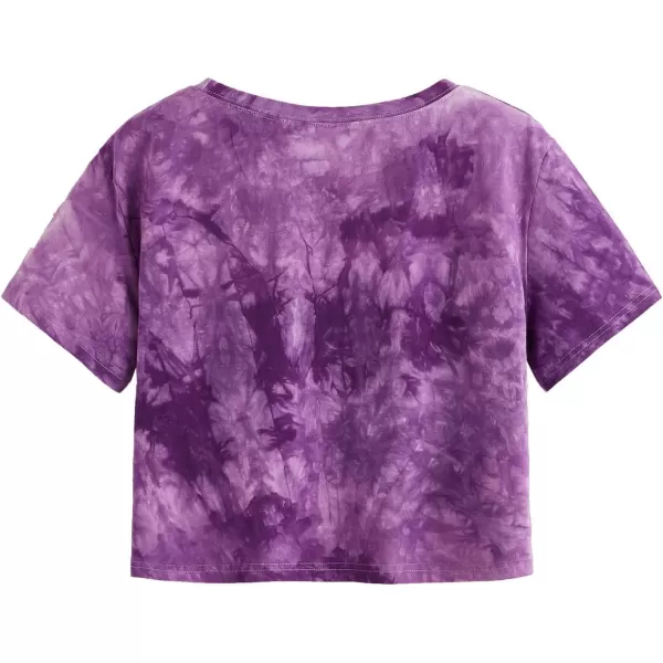 SweatyRocks Women's Short Sleeve T Shirt Graphic Print Distressed Crop Top