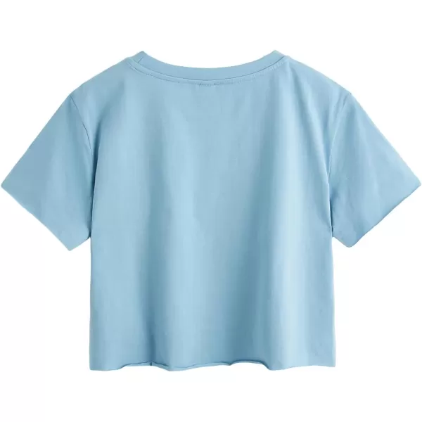 SweatyRocks Women's Short Sleeve T Shirt Graphic Print Distressed Crop Top