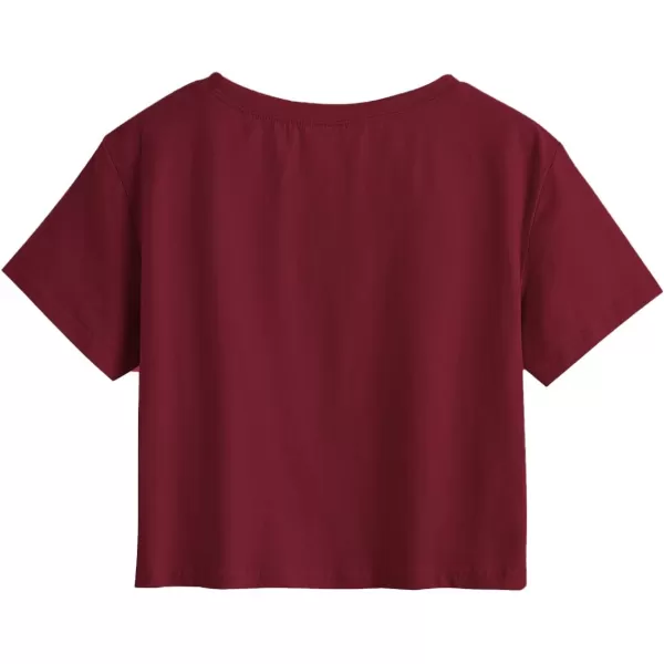 SweatyRocks Women's Short Sleeve T Shirt Graphic Print Distressed Crop Top