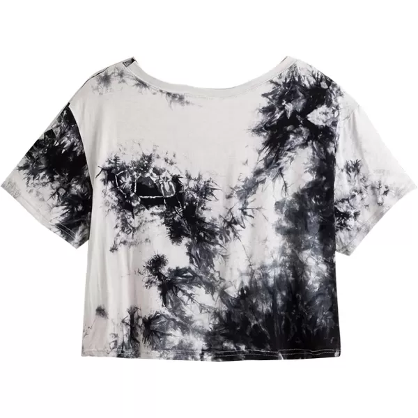 SweatyRocks Women's Short Sleeve T Shirt Graphic Print Distressed Crop Top
