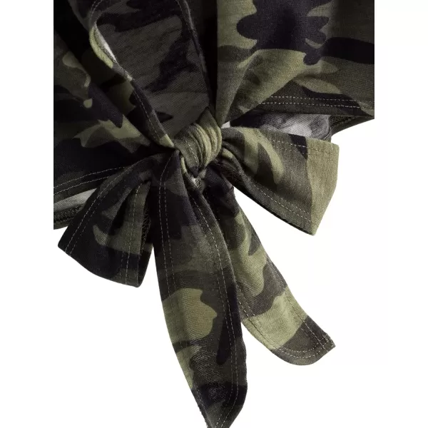 SweatyRocks Women's Short Sleeve Tie Dye Tie Hem Summer Crop T-Shirt Tops Blouse