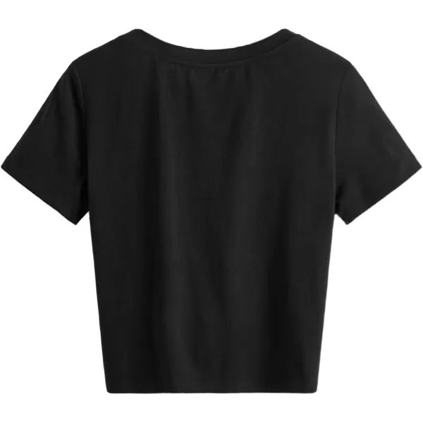 SweatyRocks Women's Short Sleeve Tie Dye Tie Hem Summer Crop T-Shirt Tops Blouse