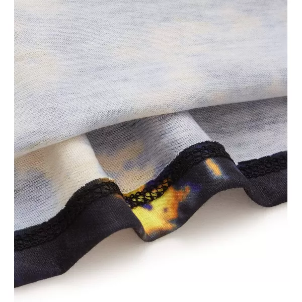 SweatyRocks Women's Short Sleeve Tie Dye Tie Hem Summer Crop T-Shirt Tops Blouse