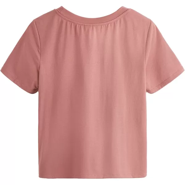 SweatyRocks Women's Short Sleeve Tie Dye Tie Hem Summer Crop T-Shirt Tops Blouse