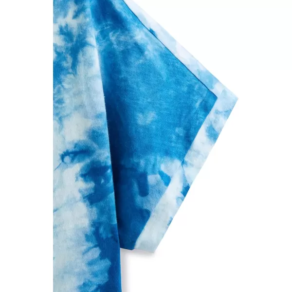 SweatyRocks Women's Short Sleeve Tie Dye Tie Hem Summer Crop T-Shirt Tops Blouse