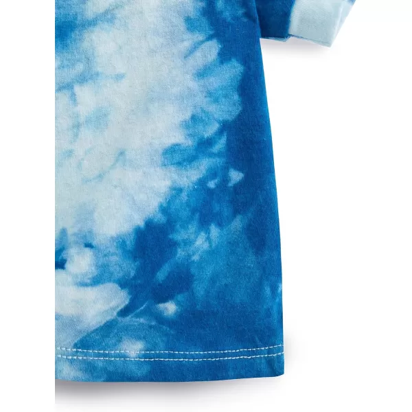 SweatyRocks Women's Short Sleeve Tie Dye Tie Hem Summer Crop T-Shirt Tops Blouse
