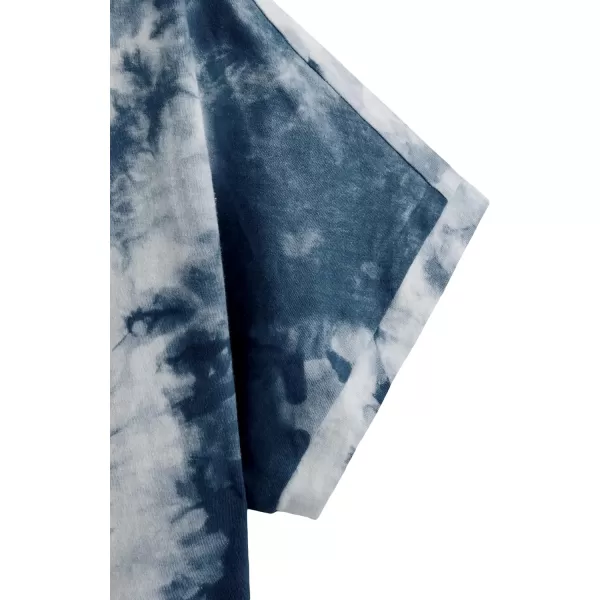 SweatyRocks Women's Short Sleeve Tie Dye Tie Hem Summer Crop T-Shirt Tops Blouse