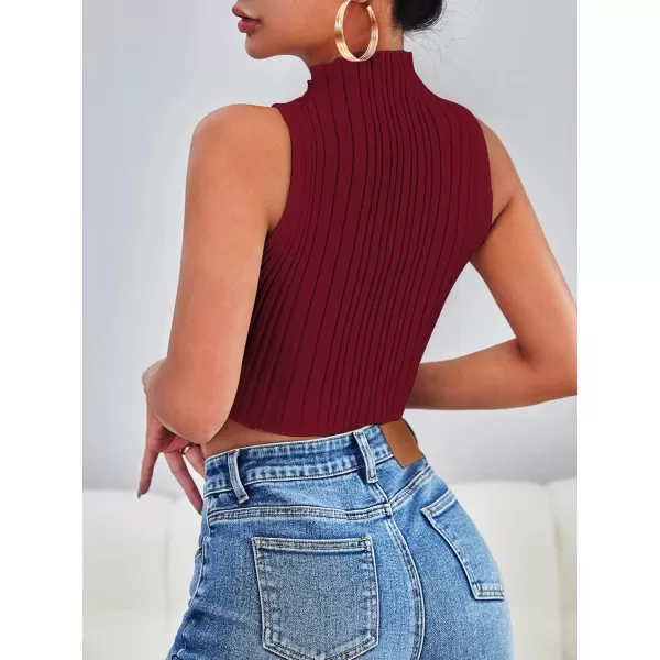 SweatyRocks Women's Sleeveless Halter Twist Front Crop Top Slim Fit Ribbed Knit Vest Tank Tops