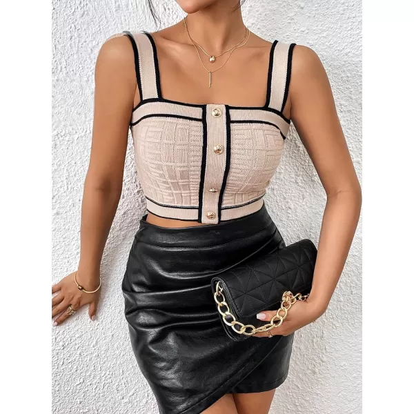 SweatyRocks Women's Sleeveless Ribbed Knit Spaghetti Strap Crop Cami Tank Top