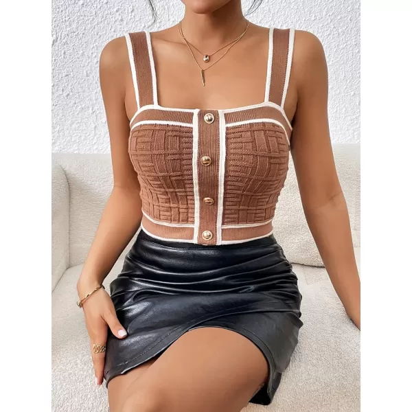 SweatyRocks Women's Sleeveless Ribbed Knit Spaghetti Strap Crop Cami Tank Top