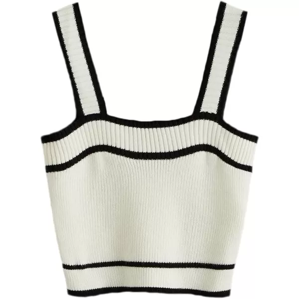 SweatyRocks Women's Sleeveless Ribbed Knit Spaghetti Strap Crop Cami Tank Top