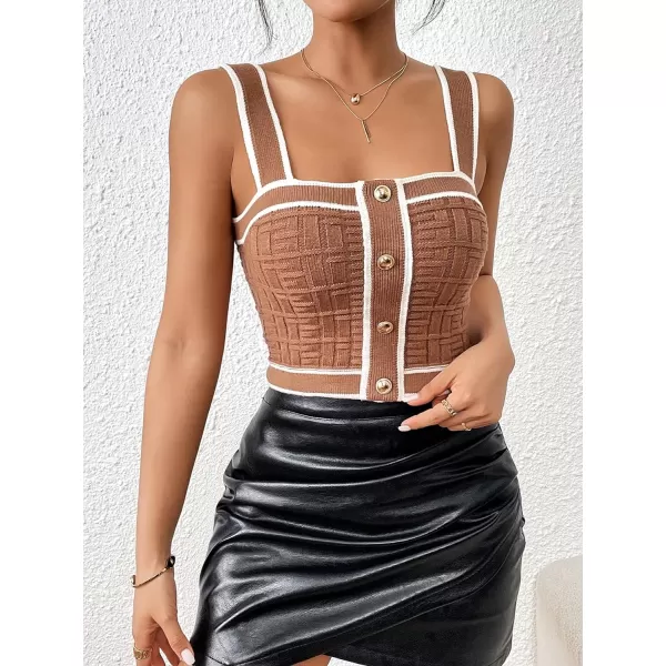 SweatyRocks Women's Sleeveless Ribbed Knit Spaghetti Strap Crop Cami Tank Top