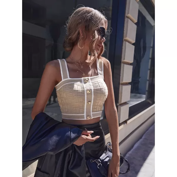 SweatyRocks Women's Sleeveless Ribbed Knit Spaghetti Strap Crop Cami Tank Top