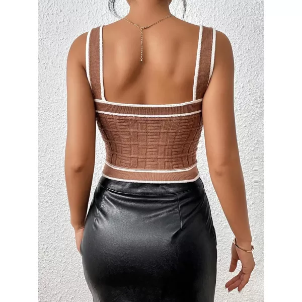 SweatyRocks Women's Sleeveless Ribbed Knit Spaghetti Strap Crop Cami Tank Top