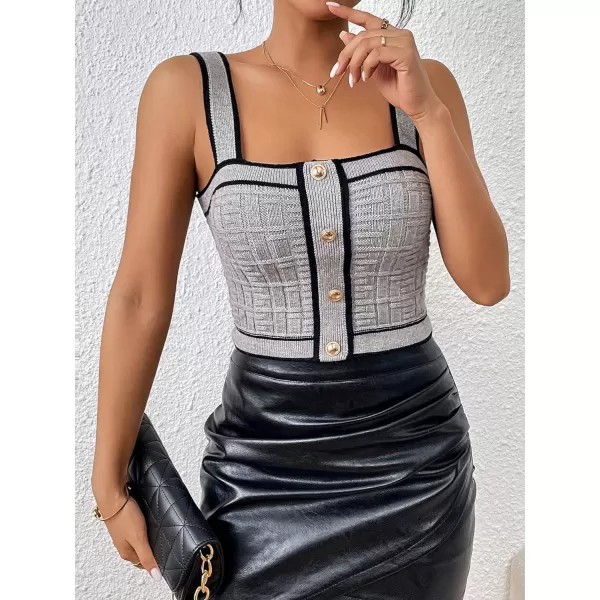 SweatyRocks Women's Sleeveless Ribbed Knit Spaghetti Strap Crop Cami Tank Top