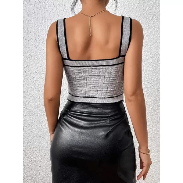 SweatyRocks Women's Sleeveless Ribbed Knit Spaghetti Strap Crop Cami Tank Top