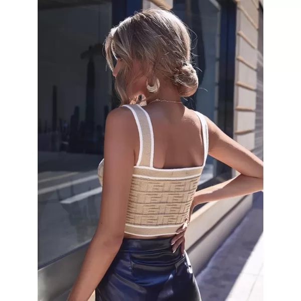 SweatyRocks Women's Sleeveless Ribbed Knit Spaghetti Strap Crop Cami Tank Top