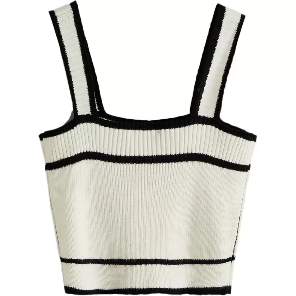 SweatyRocks Women's Sleeveless Ribbed Knit Spaghetti Strap Crop Cami Tank Top