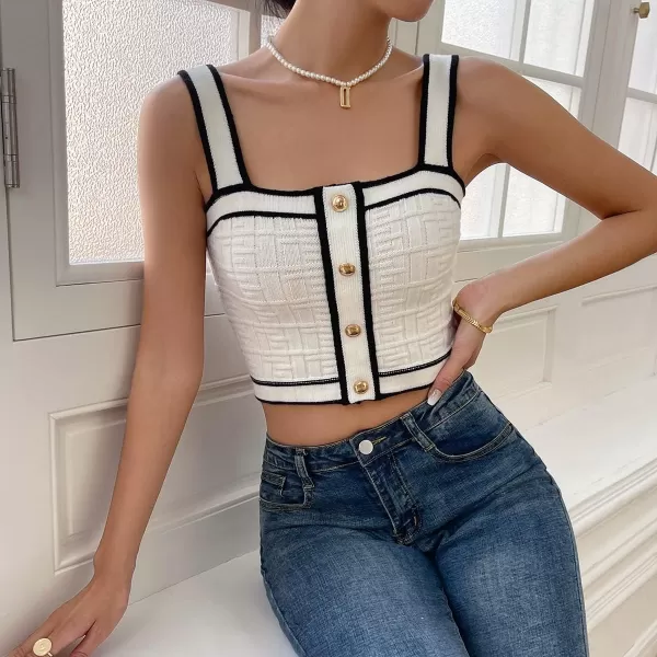 SweatyRocks Women's Sleeveless Ribbed Knit Spaghetti Strap Crop Cami Tank Top