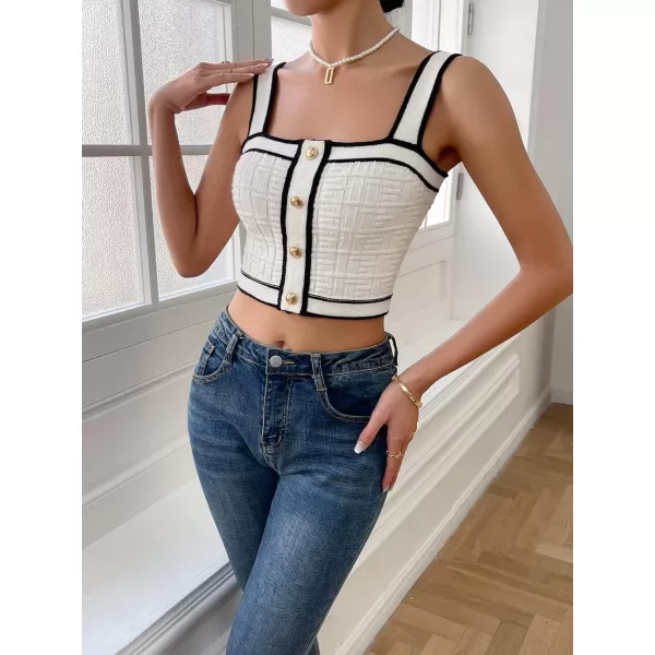 SweatyRocks Women's Sleeveless Ribbed Knit Spaghetti Strap Crop Cami Tank Top