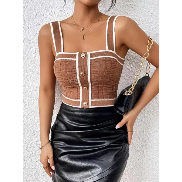SweatyRocks Women's Sleeveless Ribbed Knit Spaghetti Strap Crop Cami Tank Top