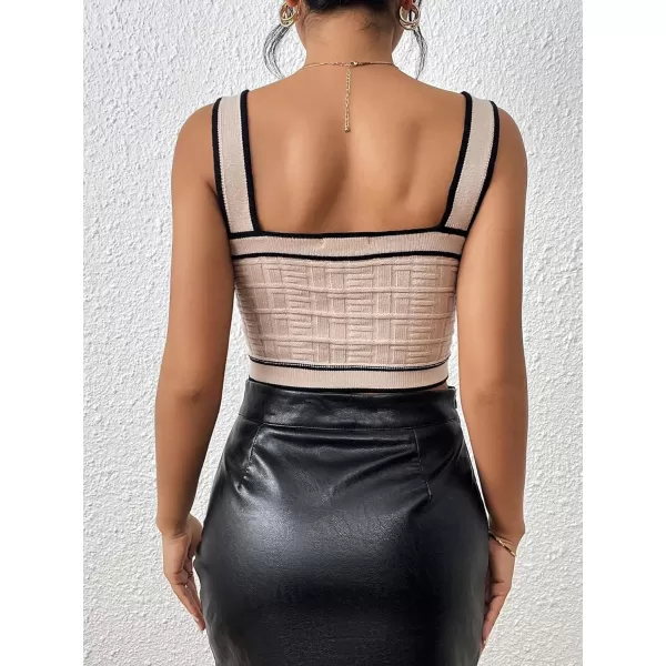 SweatyRocks Women's Sleeveless Ribbed Knit Spaghetti Strap Crop Cami Tank Top