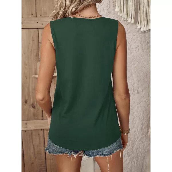 SweatyRocks Women's Sleeveless Round Neck Tank Top Summer Casual Ripped Cut Out Tops