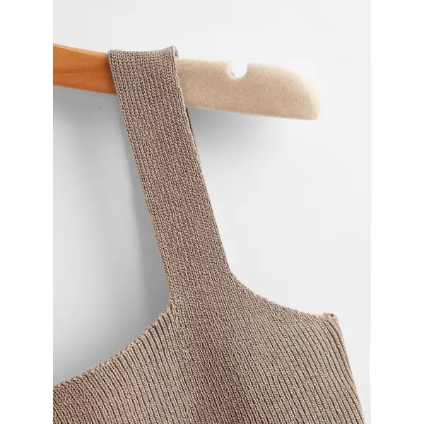 SweatyRocks Women's Sleeveless Solid Knit Straps Crop Tank Tops