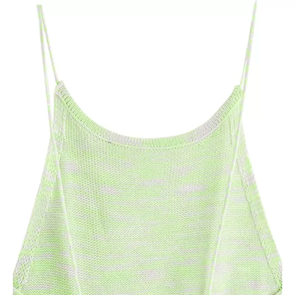 SweatyRocks Women's Sleeveless Space Dye Knit Camisole Criss Cross Backless Crop Top