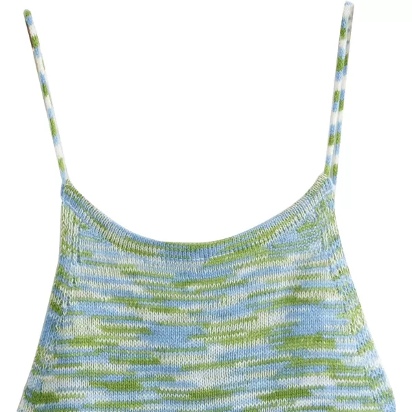 SweatyRocks Women's Sleeveless Space Dye Knit Camisole Criss Cross Backless Crop Top