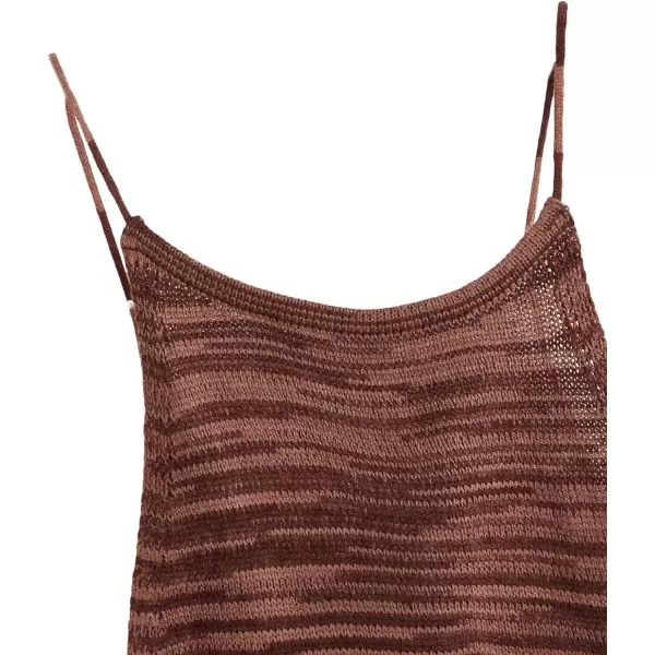SweatyRocks Women's Sleeveless Space Dye Knit Camisole Criss Cross Backless Crop Top