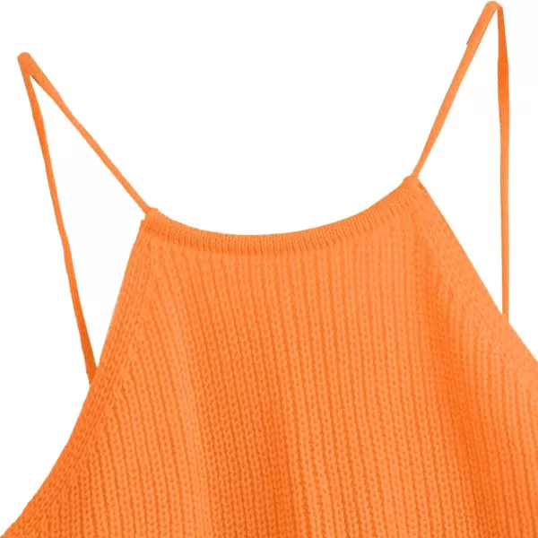 SweatyRocks Women's Sleeveless Space Dye Knit Camisole Criss Cross Backless Crop Top