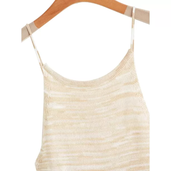 SweatyRocks Women's Sleeveless Space Dye Knit Camisole Criss Cross Backless Crop Top